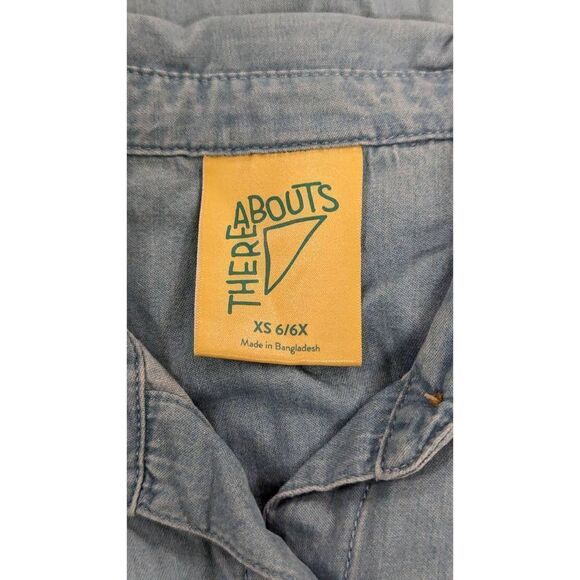 There Abouts Girls Size XS 6/6x Blue Button Up Long Sleeve Collared Casual - Picture 8 of 10